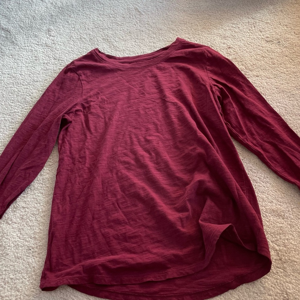 red long sleeve basic shirt from old navy